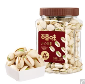37.9元包邮！百草味 无漂白盐焗味开心果400g/罐