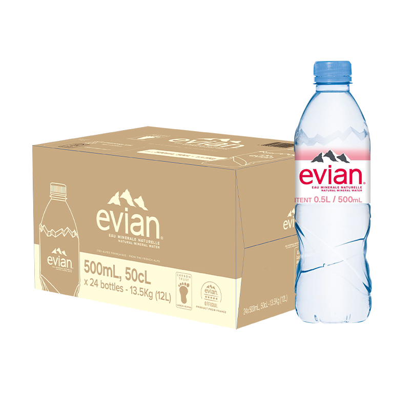 【法国进口】依云弱碱性矿泉水500ml*24瓶