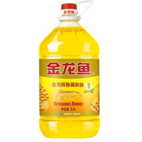 59.9元包邮！金龙鱼 花生浓香型 食用植物调和油5L