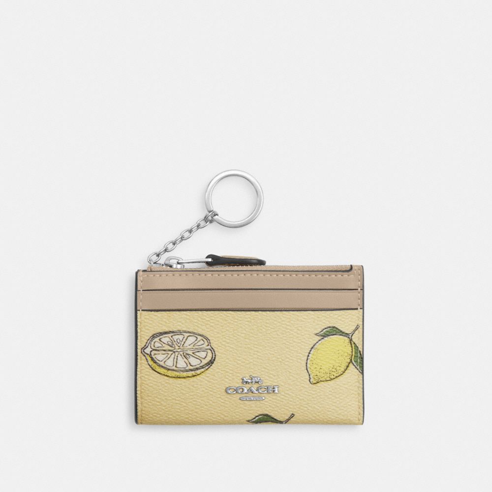 coach mini skinny id case with lemon print CAR18-SVXUC