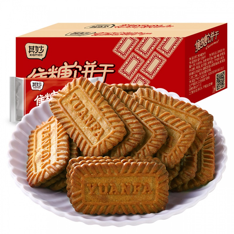 网红饼干零食焦糖饼干2盒共1000g