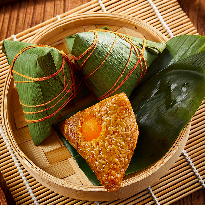 【可签到】鲜肉蛋黄豆沙粽子140g*2个