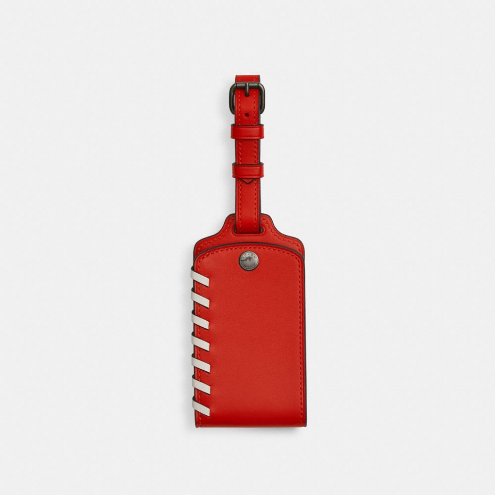 coach luggage tag with whipstitch CAX50-QBXZW