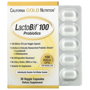 California Gold Nutrition, LactoBif 益生菌，1000 亿 CFU，30 粒素食胶囊