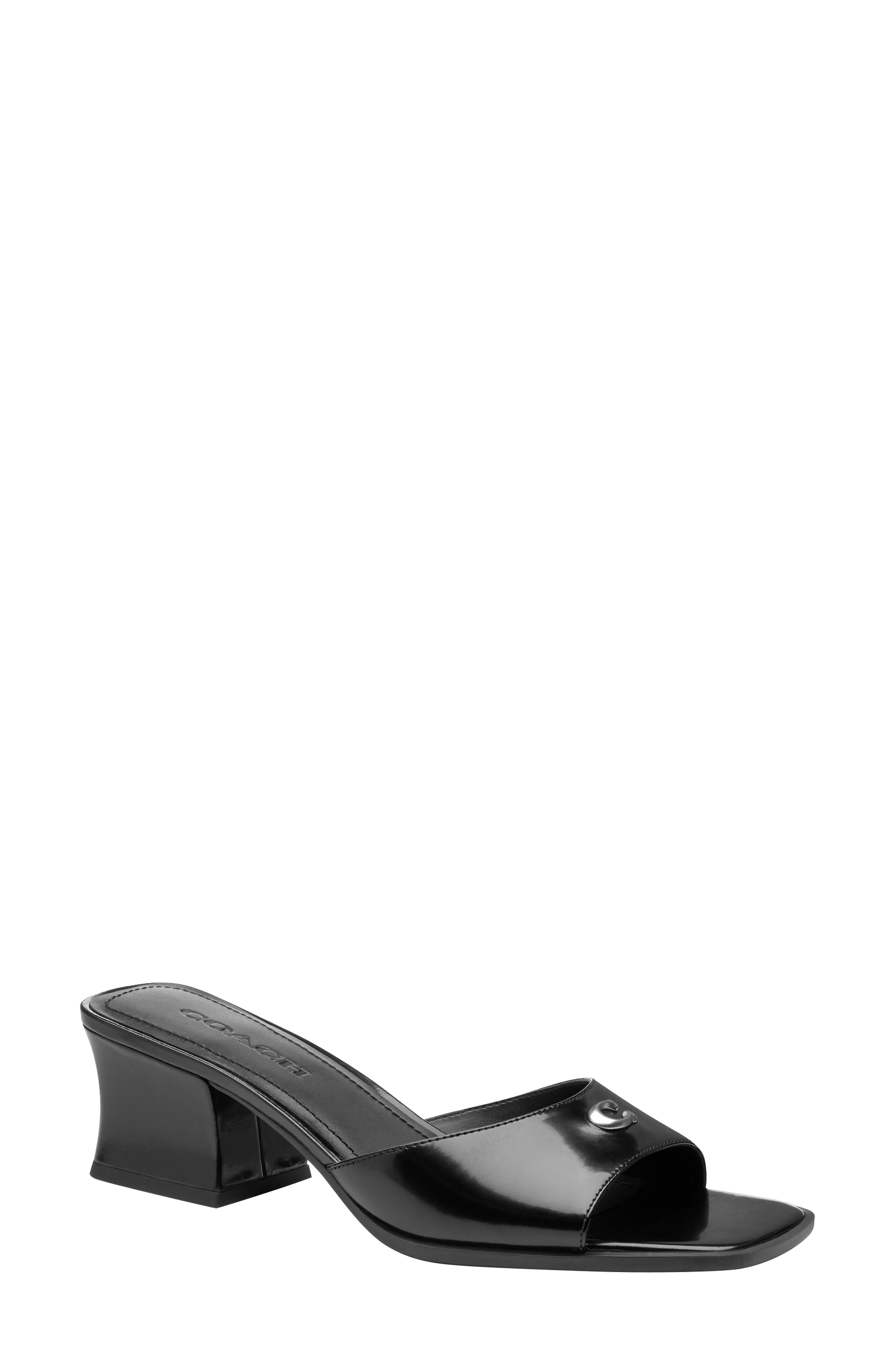 COACH Sculpted C Block Heel Sandal