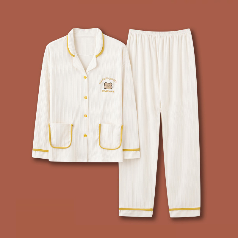 【猫人】睡衣女春秋纯棉长袖新款家居服套