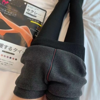 【清仓】29.9元包邮！2200D羊羔绒条纹打底裤加厚
