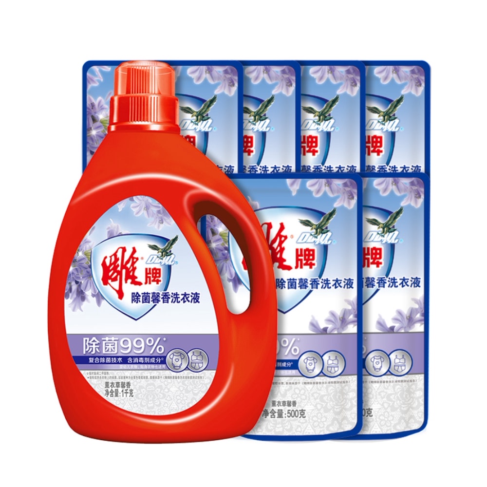 雕牌除菌馨香8斤组合洗衣液