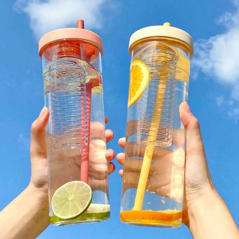 干湿分离吸管果茶杯大容量700ML宜家同款