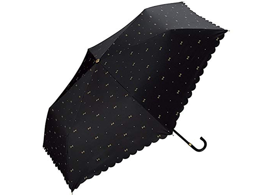 wpc防晒防紫外线轻量折叠遮阳伞黑色蝴蝶结款