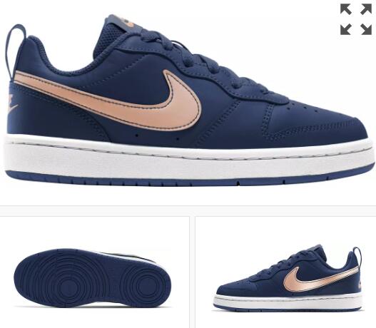 nikecourtboroughlow2大童款板鞋海军蓝粉勾