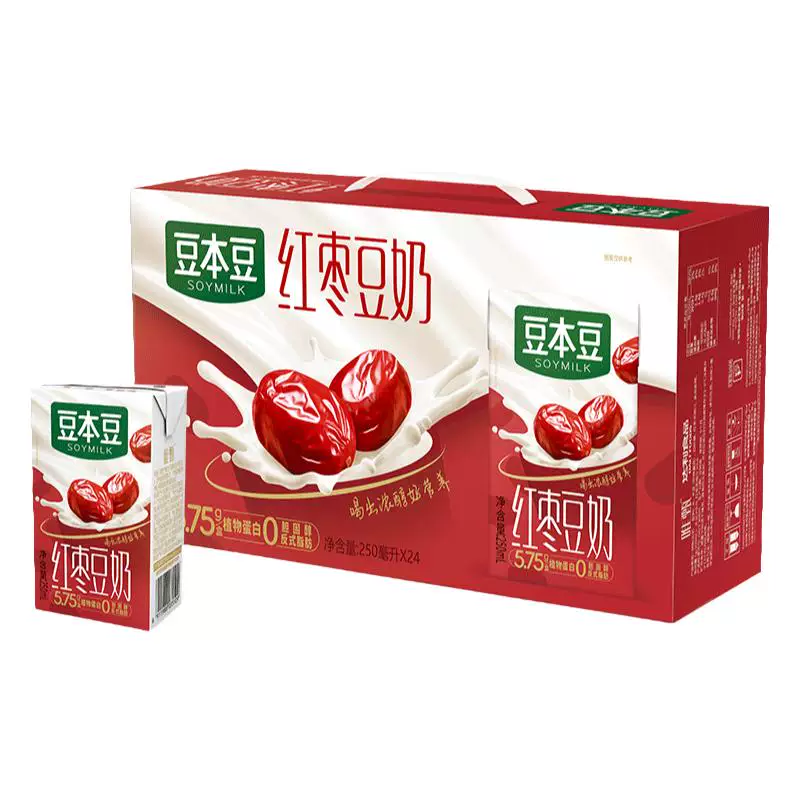 豆本豆红枣豆奶250ml×24盒