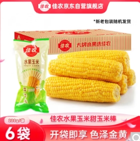 12.11元/件！佳农 东北水果玉米棒 220g*6袋*3件 真空包装（需凑单）
