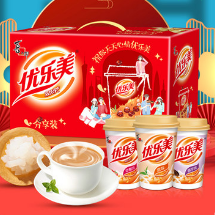 39.9元包邮！优乐美椰果奶茶手提礼盒装15杯