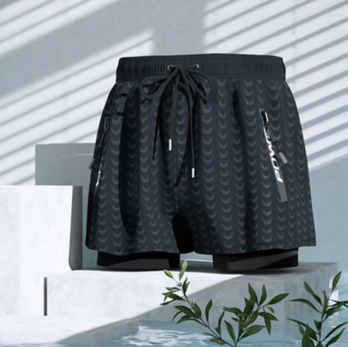 19.9元包邮！佑游 男士双层速干平角泳裤