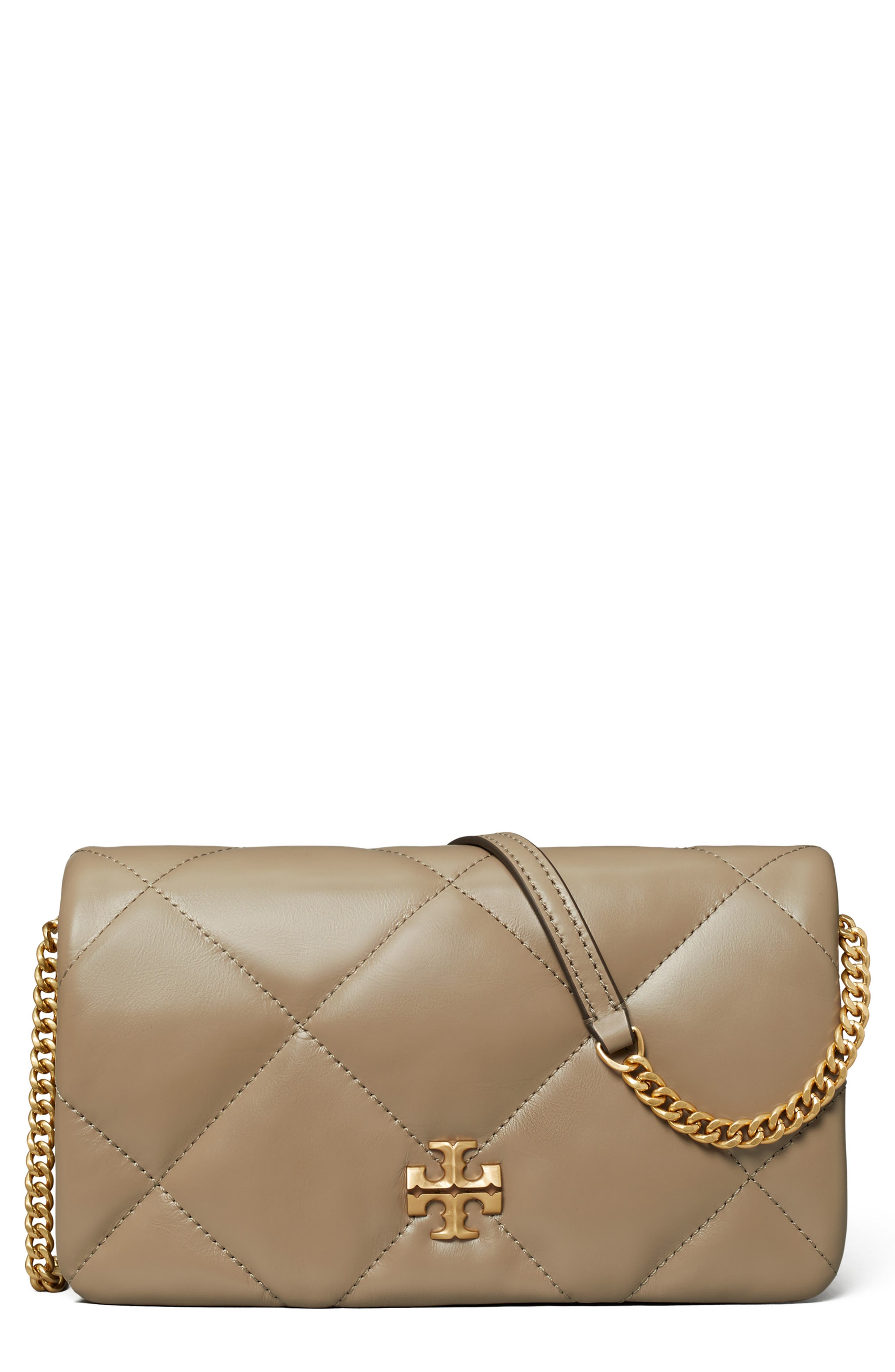 Tory Burch Kira Diamond Quilted Leather Wallet On a Chain