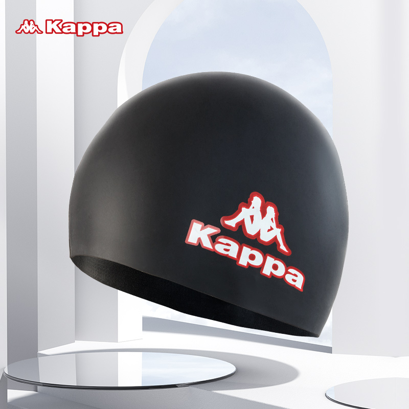 Kappa游泳帽男女士防水舒适不勒头专用硅胶