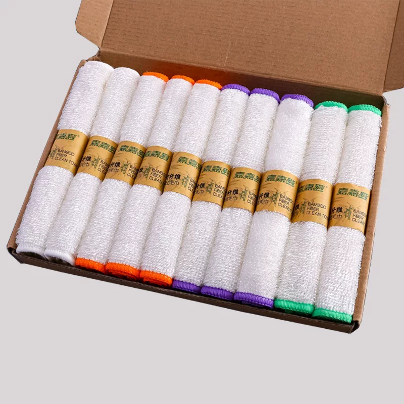 签到！厨房去油抹布竹纤维洗碗巾10条