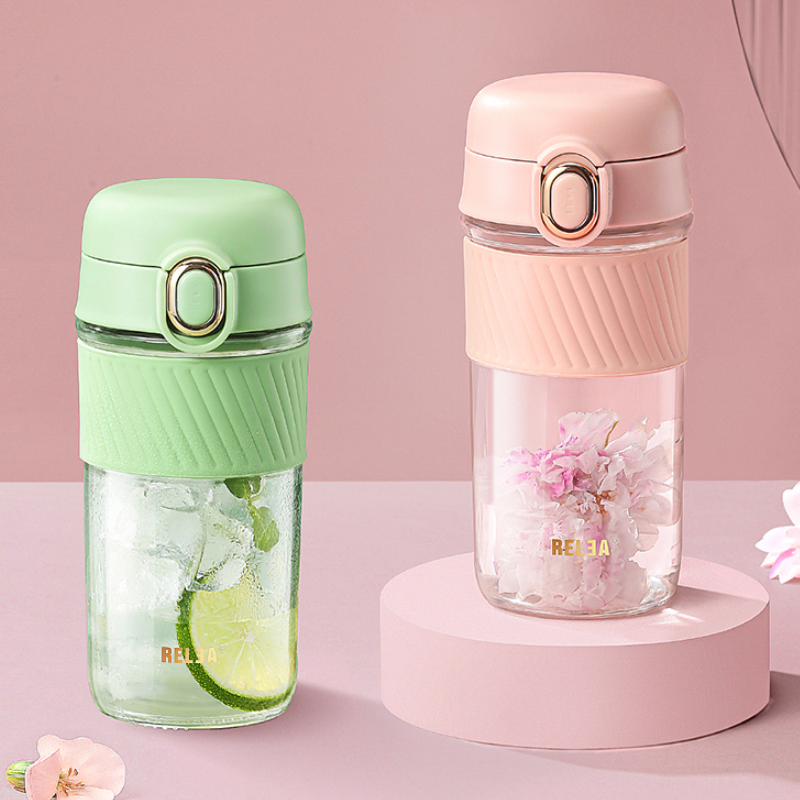 【物生物】茶水分离玻璃水杯430ml