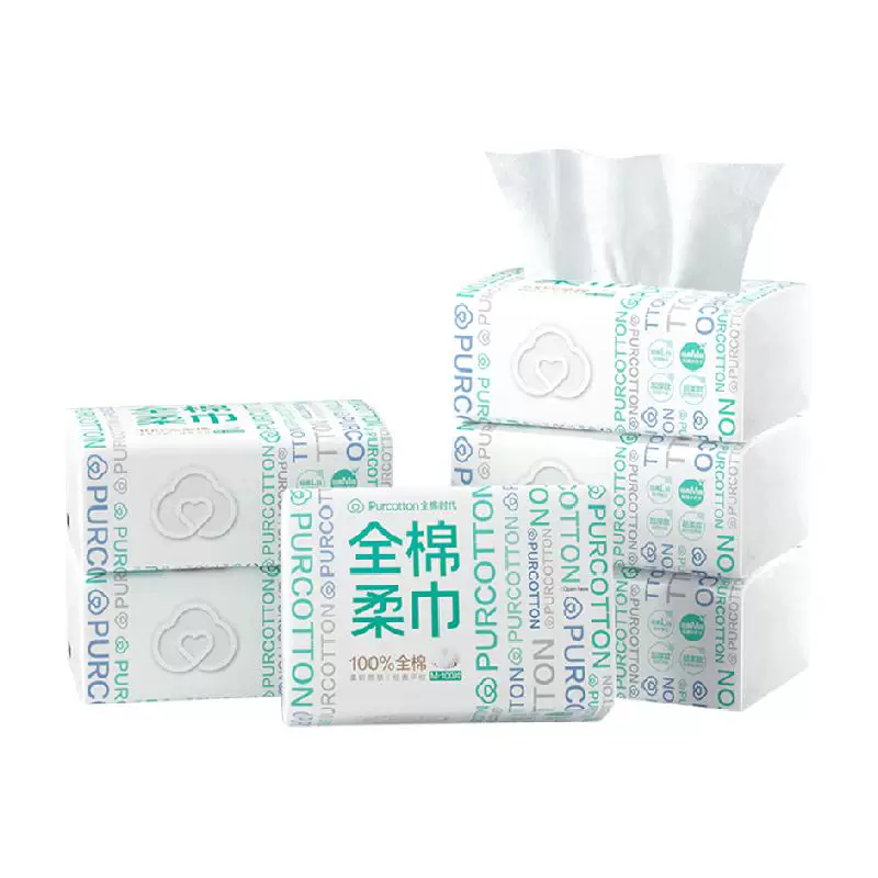 全棉时代一次性洗脸巾100抽*6包