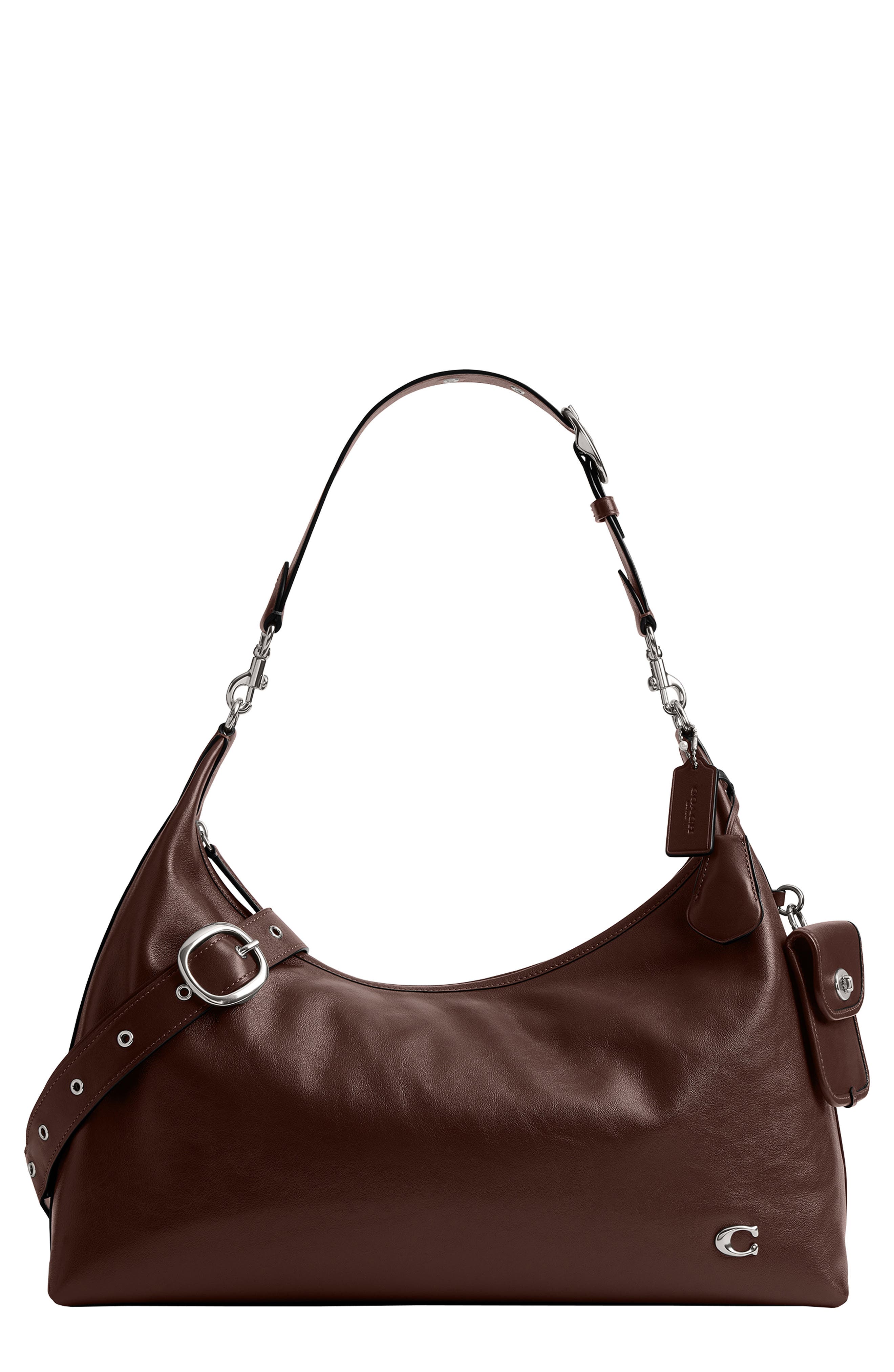 COACH Large Juliet Glazed Leather Shoulder Bag