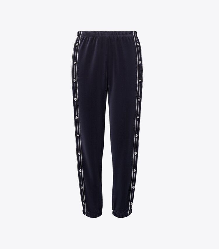 tory burch T Logo Velour Jogger