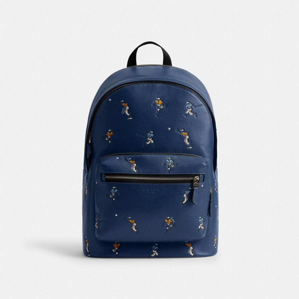 coach west backpack with baseball print CAX47-QBRHY