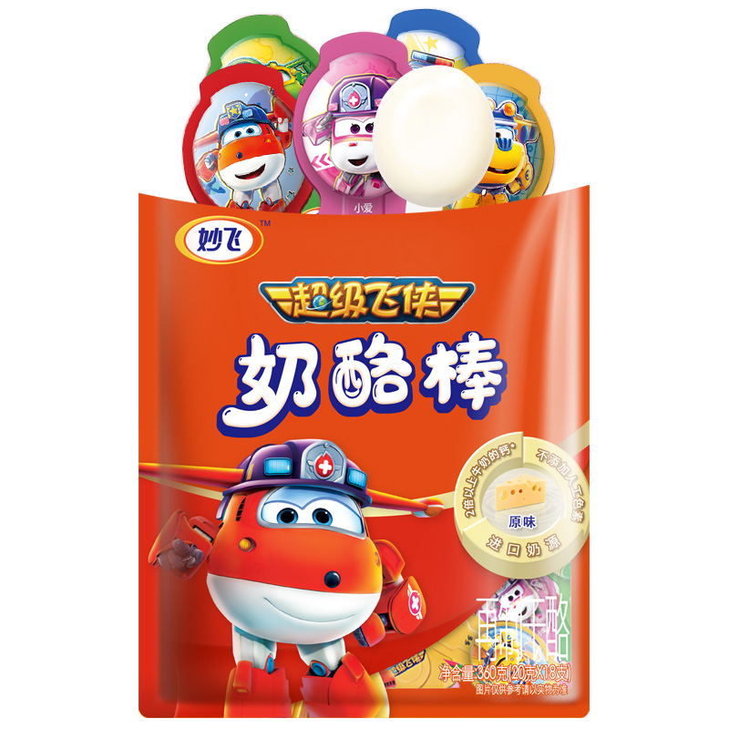 妙飞超级飞侠奶酪棒高钙即食干酪360g*18支