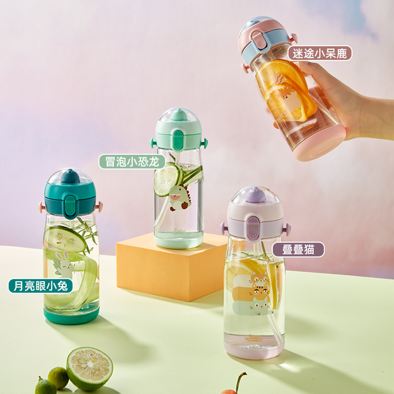 WB维世力博动物印花锁扣吸管杯