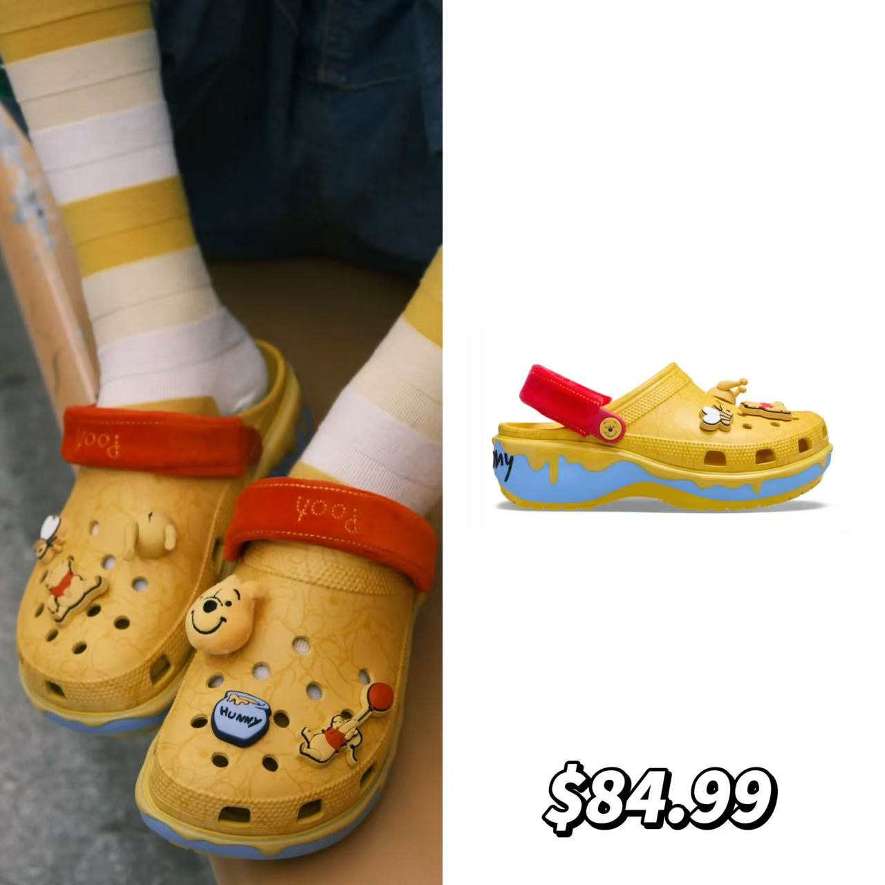 Crocs x 小熊维尼联名款限时上线