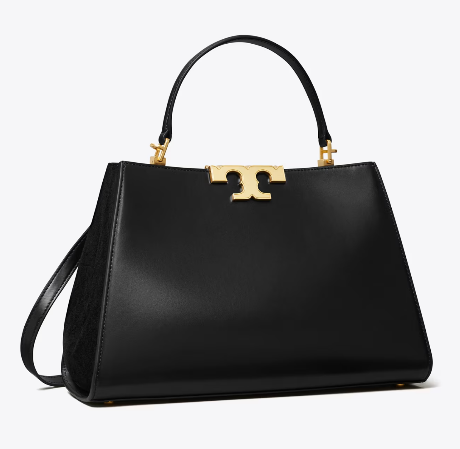 Tory Burch 汤丽柏琦ELEANOR荔枝纹手提托特包 Black