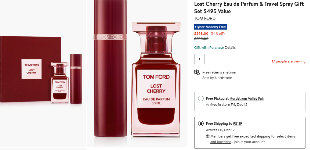 Tom Ford Lost Cherry Perfume Set on sale at Nordstrom
