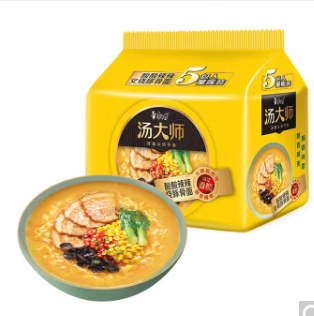 8.76元！康师傅方便面 汤大师 酸酸辣辣豚骨拉面 85g*5袋