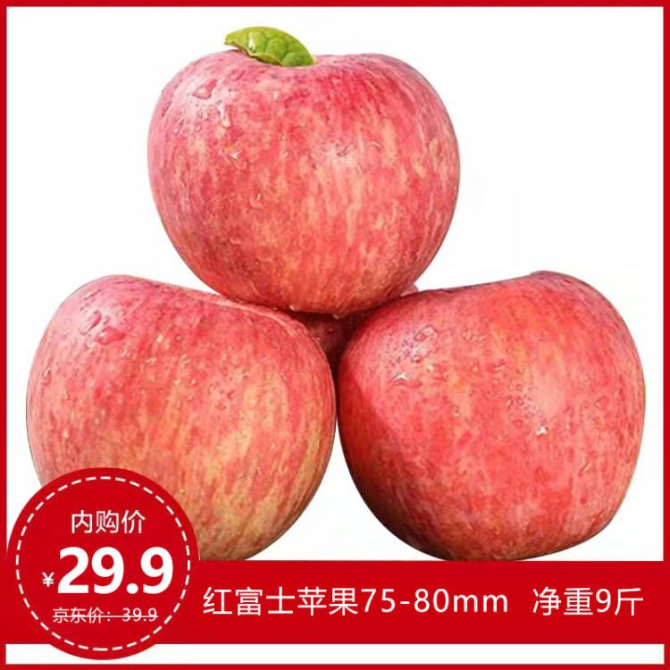 红富士苹果精品果  75-80mm带箱约10斤