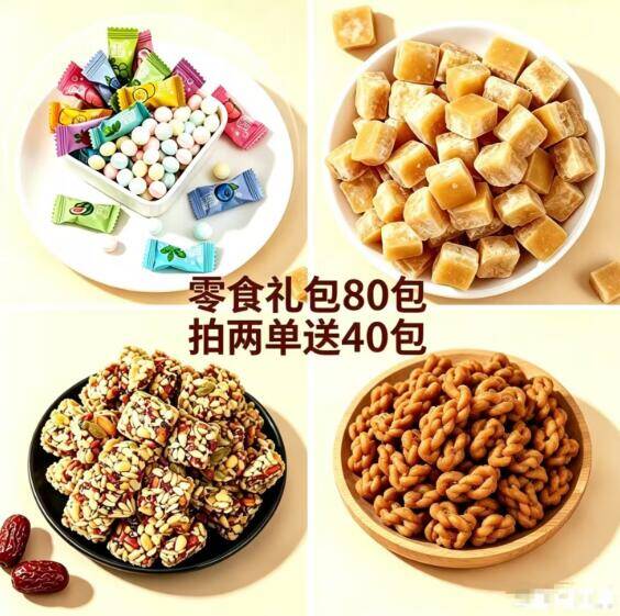 2.1糖果零食礼包80包 拍2单享200包超值福利