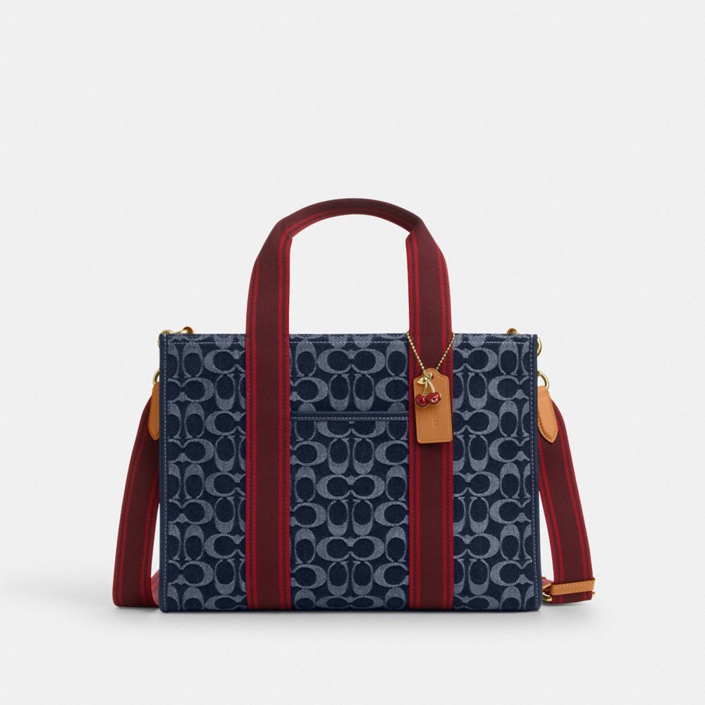 coach smith tote bag in signature denim CY698-IMXIA