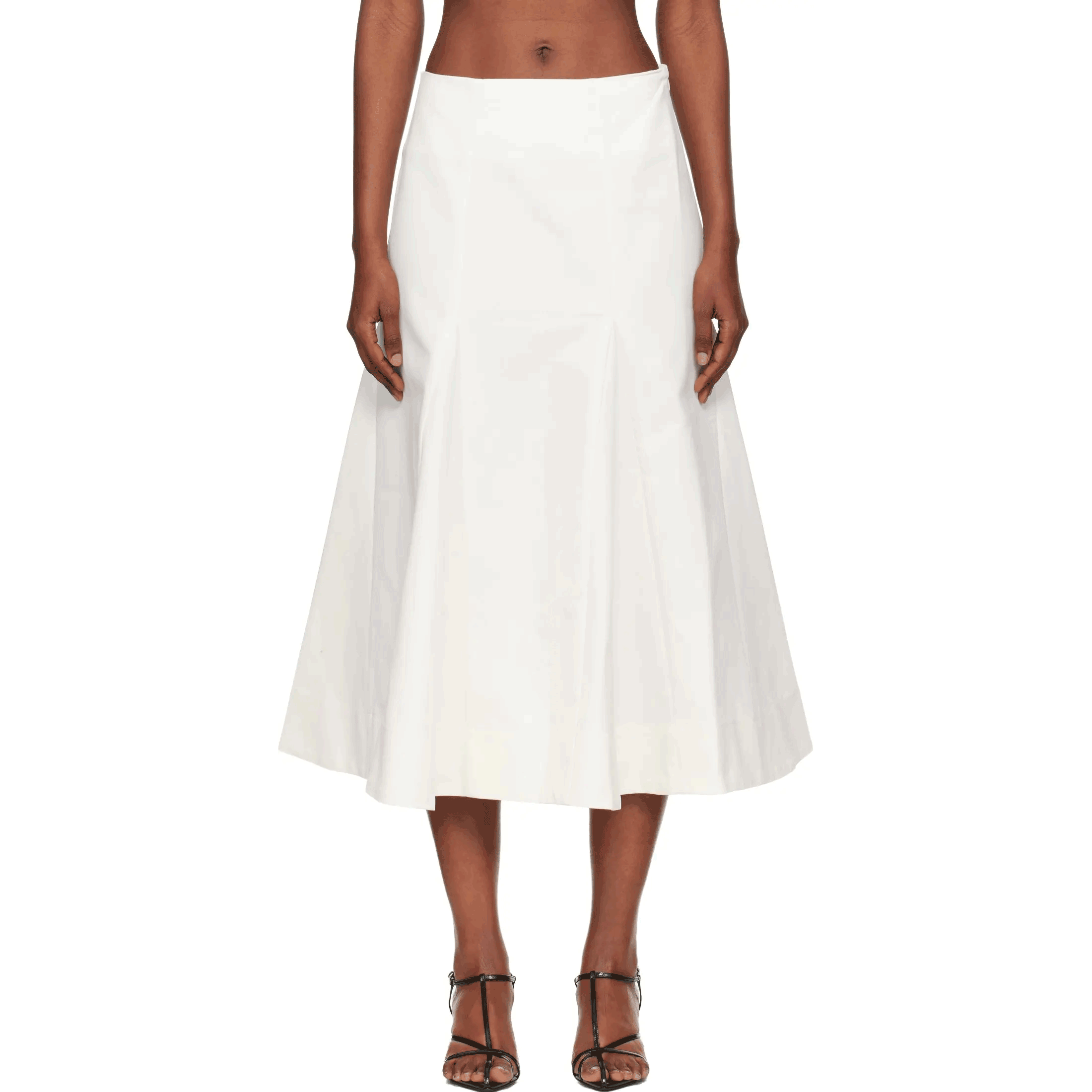 Róhe Off-White Sculptural Cotton Midi Skirt