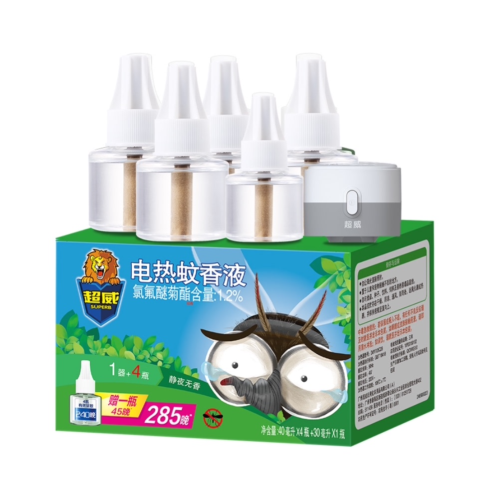 超威电热蚊香液5瓶+1器285晚