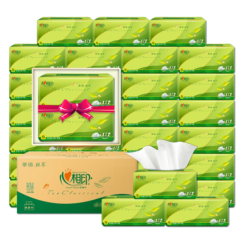 心相印抽纸茶语丝享3层150抽x72包