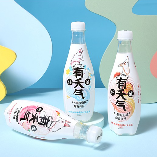 9.9元包邮！有夭气 0糖0卡0脂苏打气泡水 450ml*5瓶