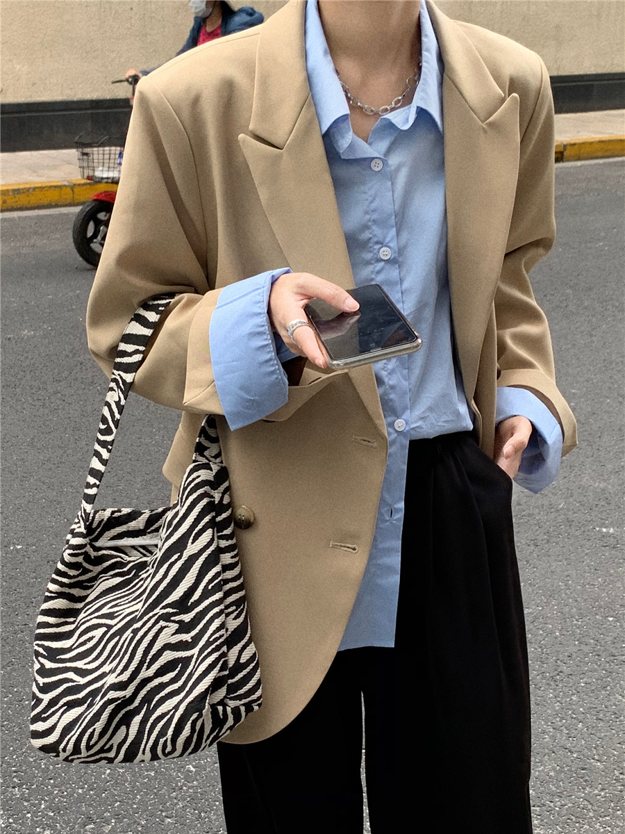 【现货】FANSI卡其色西装外套