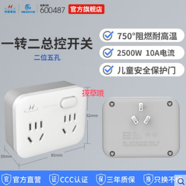 6.9元包邮！亨通光电 家用转换插头电源转换器
