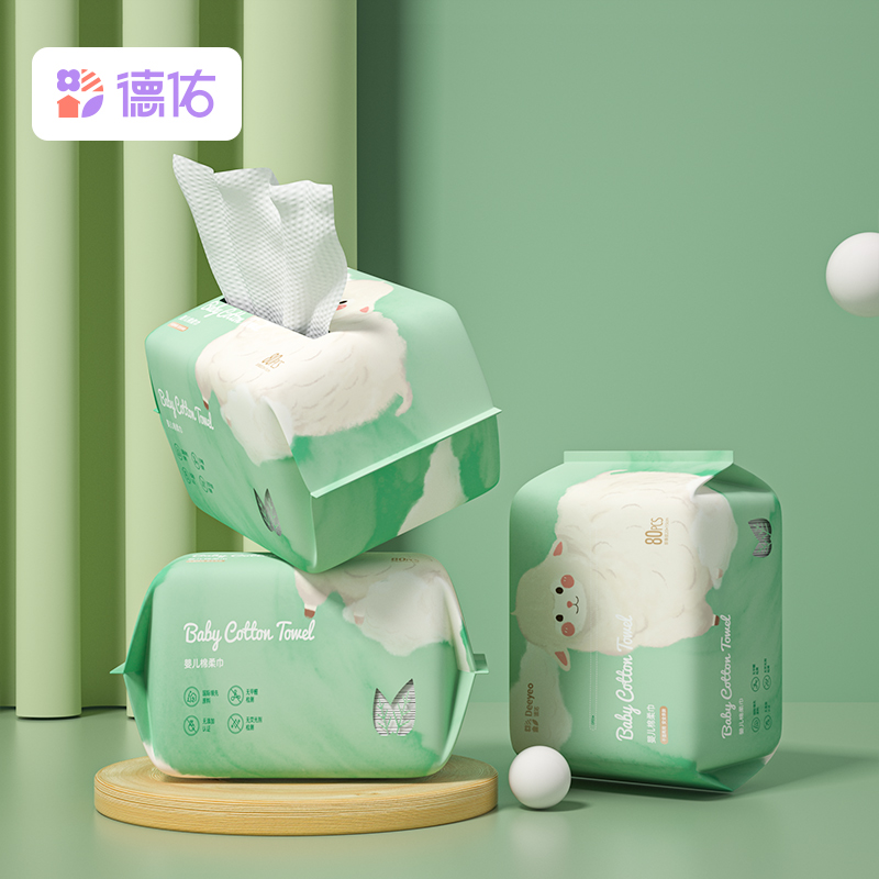 德佑小绵羊绵柔巾80抽*3包