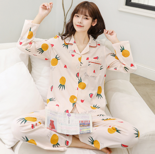 29.9元包邮！NAWMI 女士春秋季纯棉睡衣