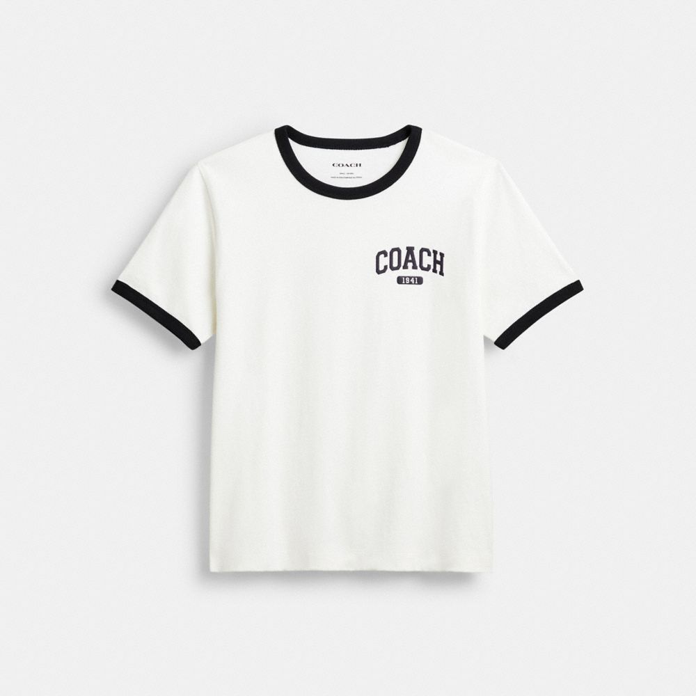 coach sporty signature classic 70 s t shirt in organic cotton CAH76-WHT