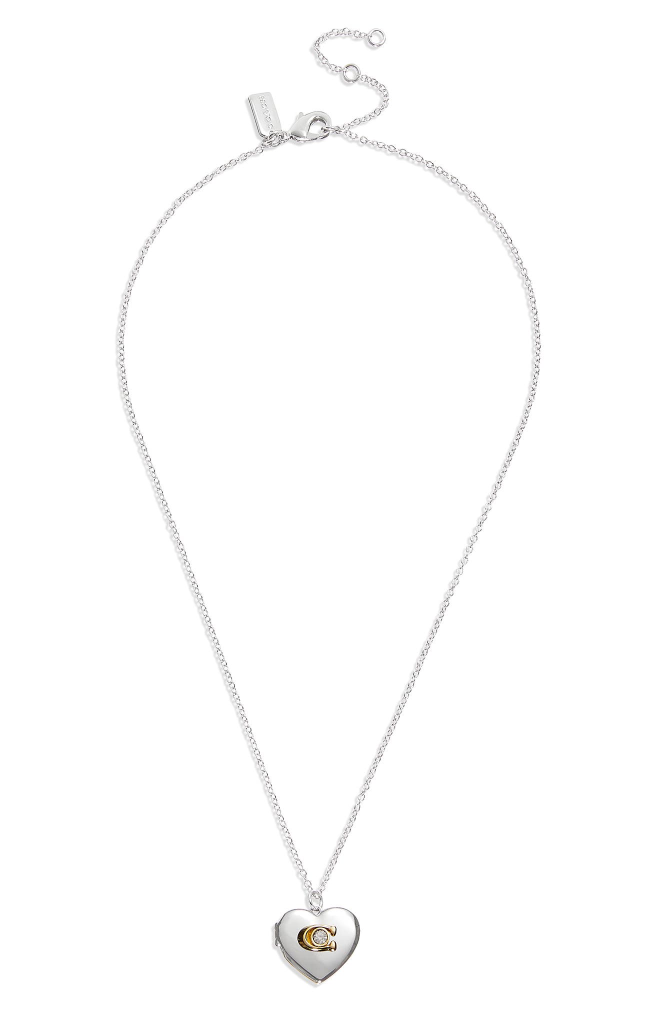 COACH C-Heart Locket Necklace