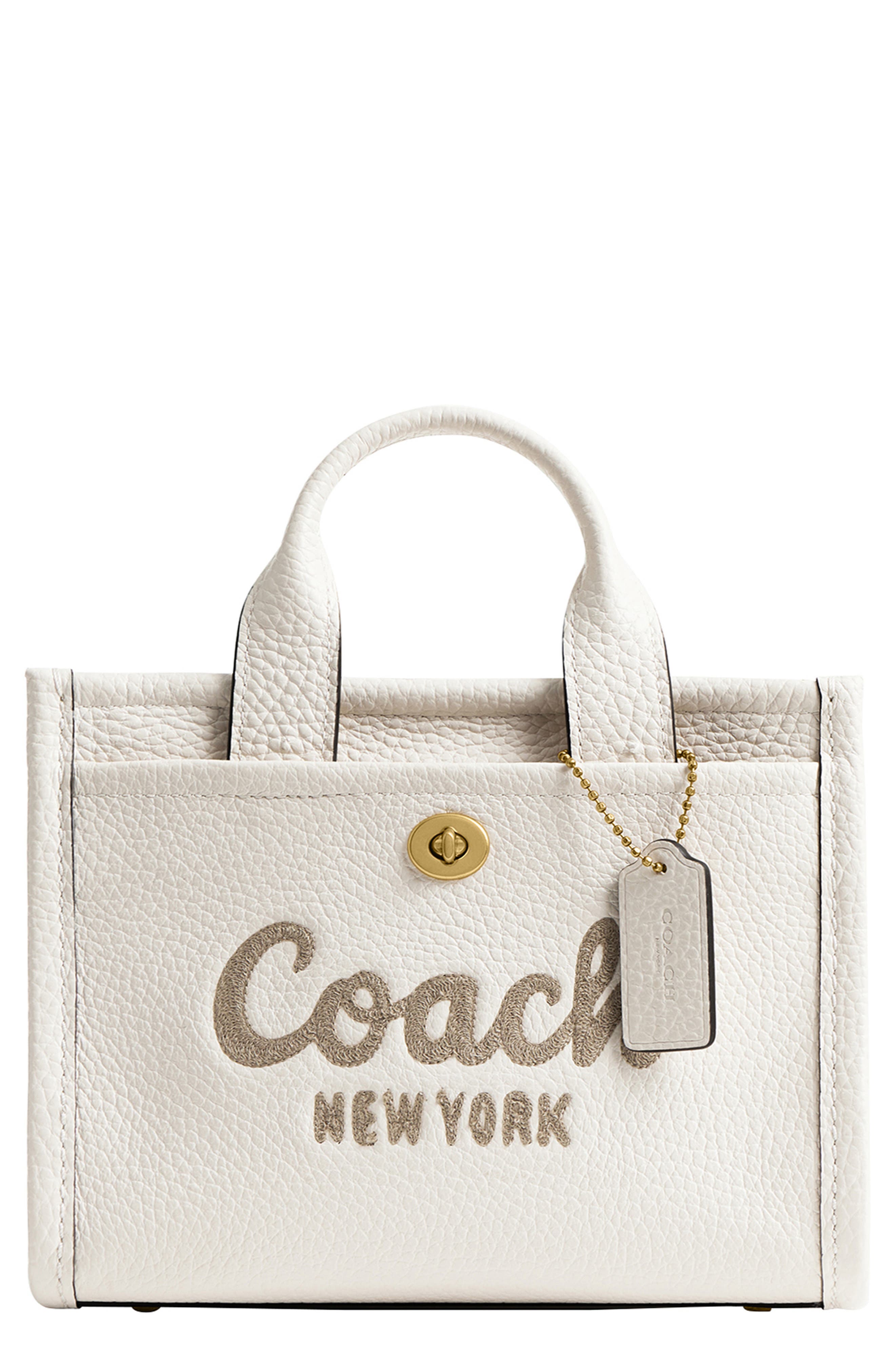 COACH Bubble Leather Cargo 蔻驰托特包 Chalk