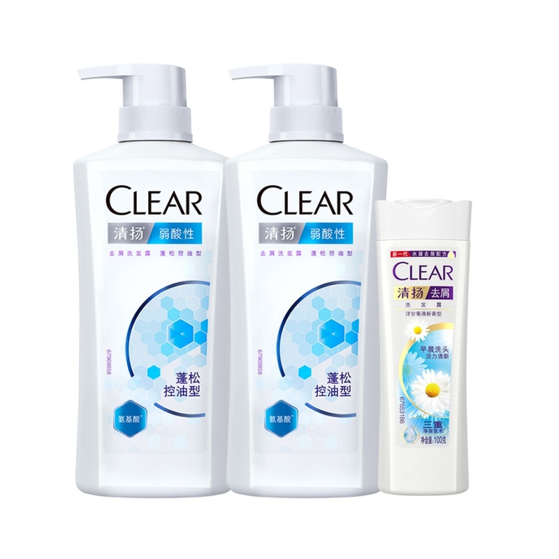 返35猫卡！清扬控油洗发露套装1100g