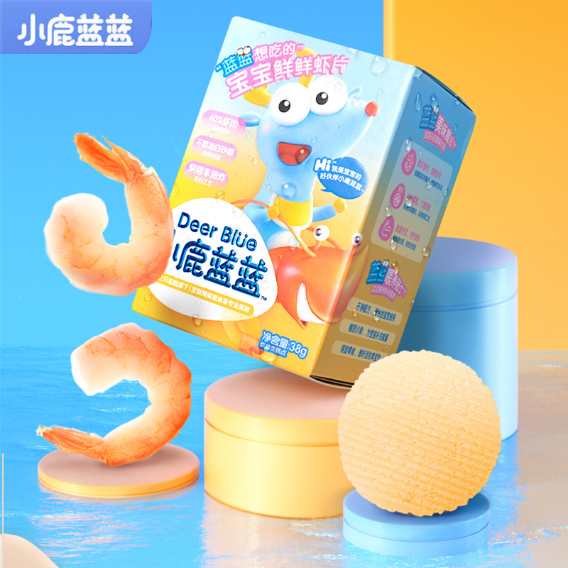 【到手三件】小鹿.蓝蓝虾片零食磨牙饼干