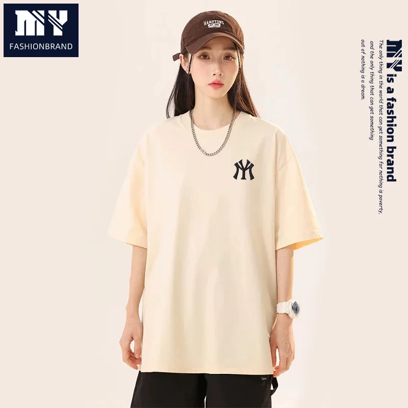 MY清仓！日系潮流小众印花日常通勤T恤圆领上衣男女同款简约时尚